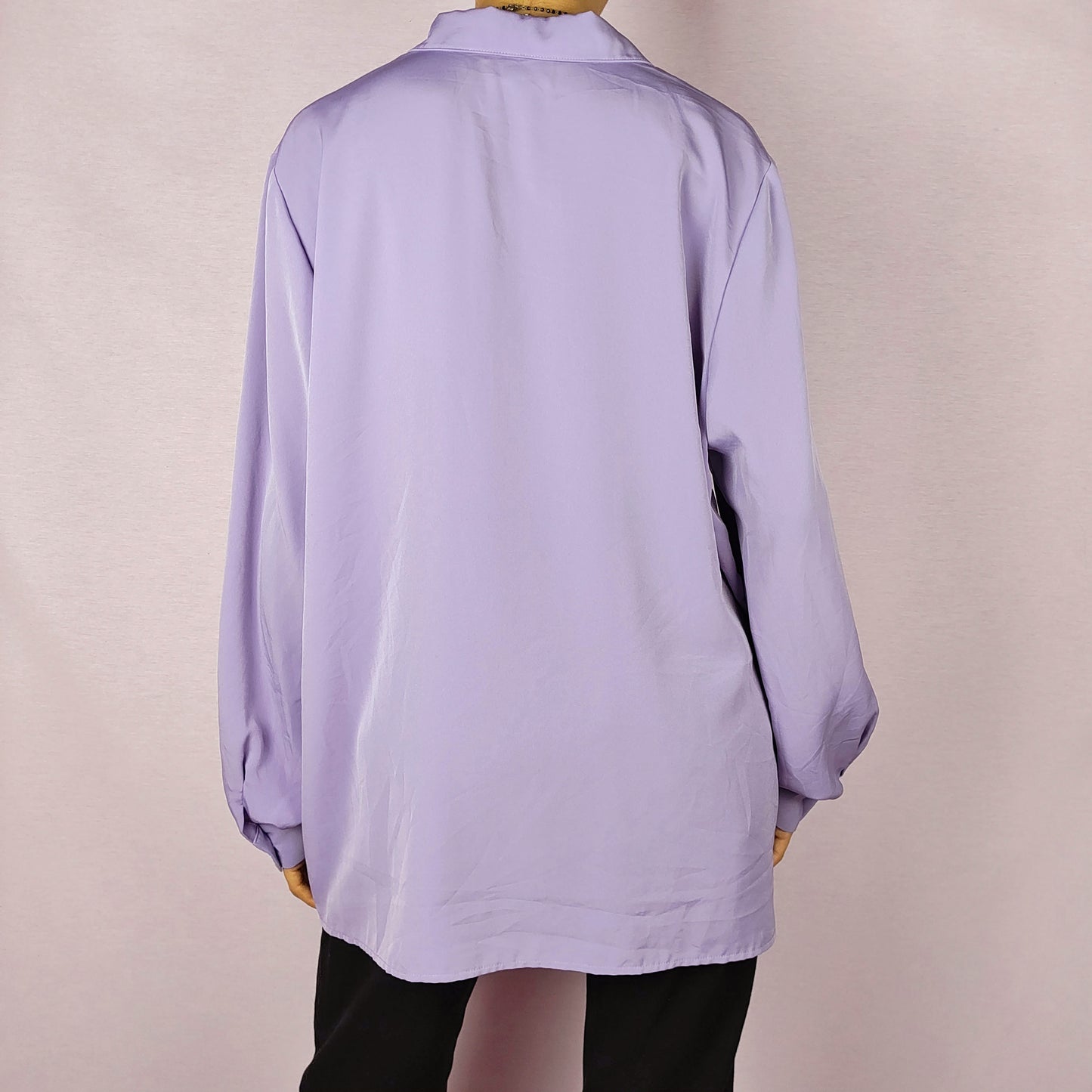 Vintage 80s Lilac Blouse - XL