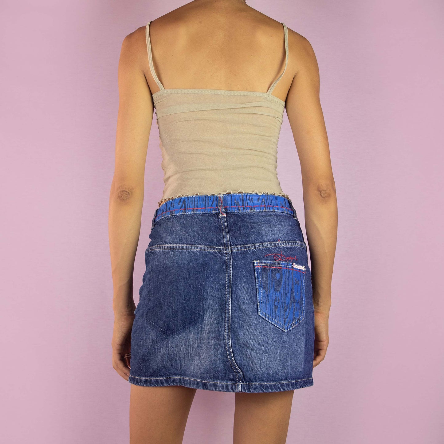 Vintage Y2K Desigual Denim Low Rise Mini Skirt - Size XS