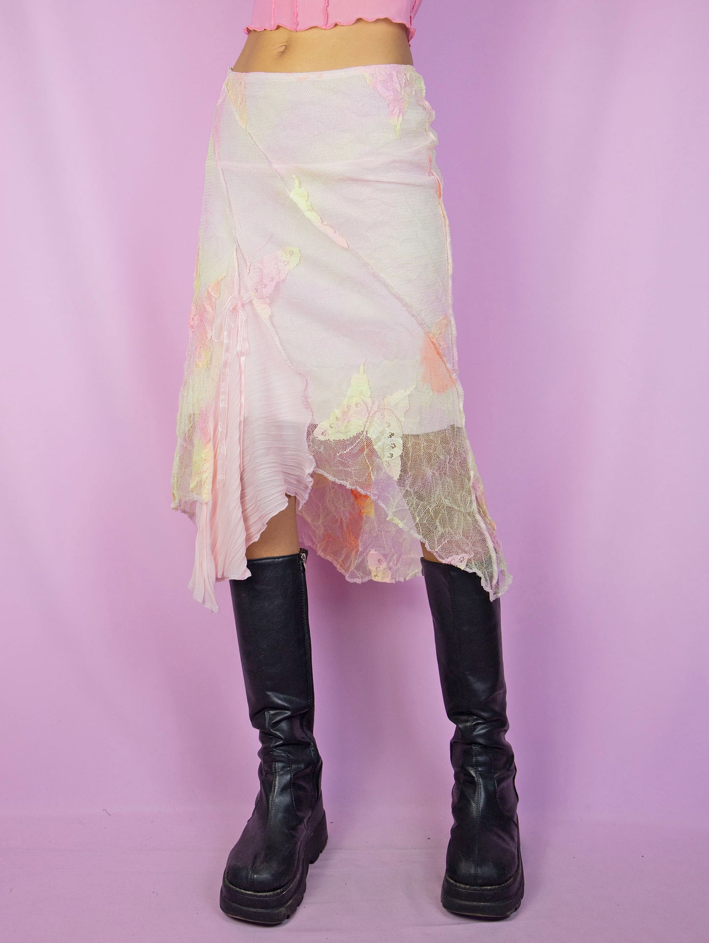 Y2K Fairy Pink Midi Skirt - S