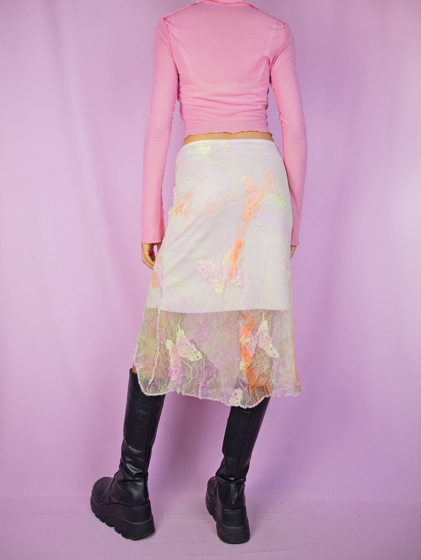 Y2K Fairy Pink Midi Skirt - S