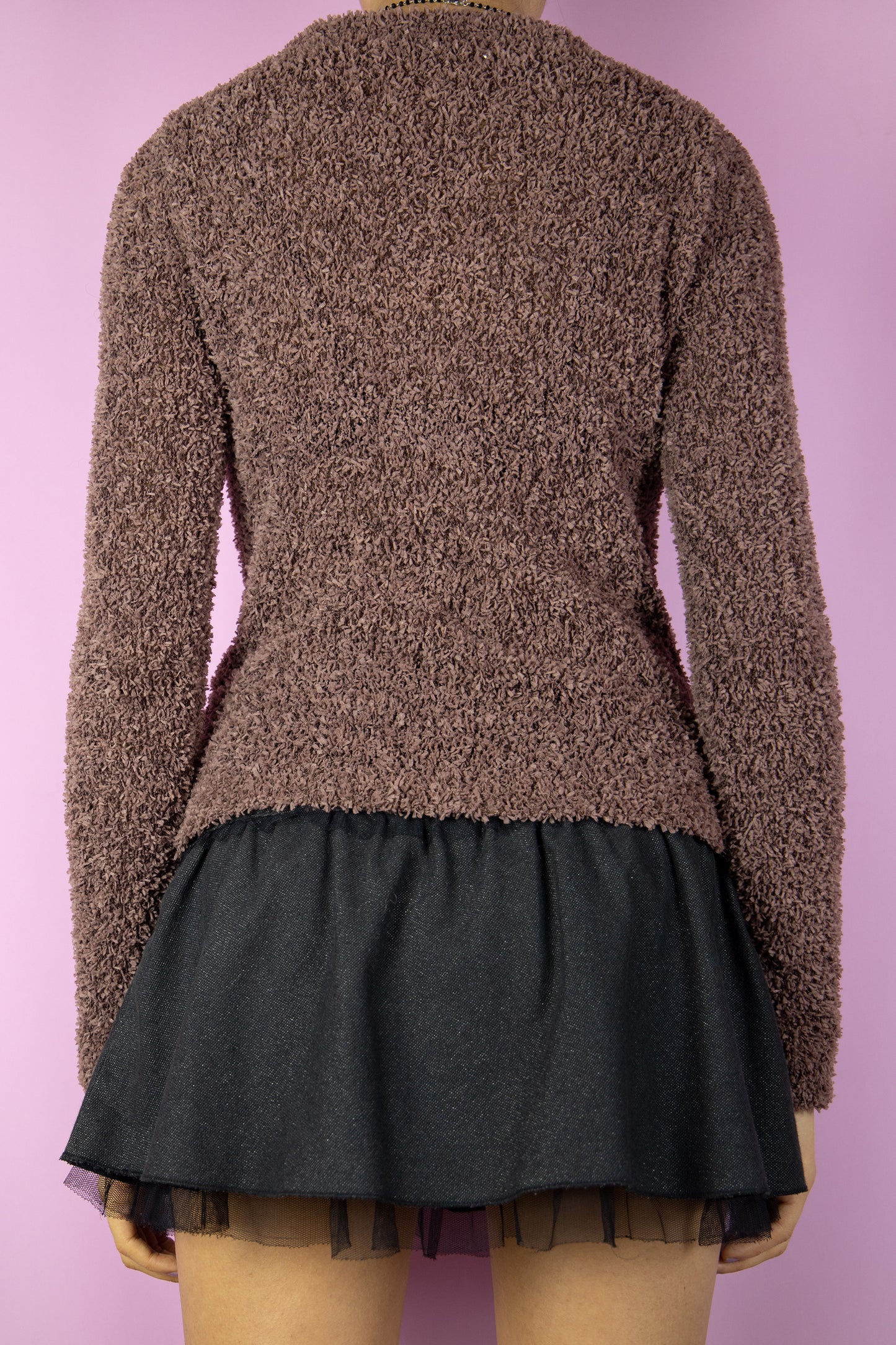 Vintage 90s Knit Brown Cardigan - XS