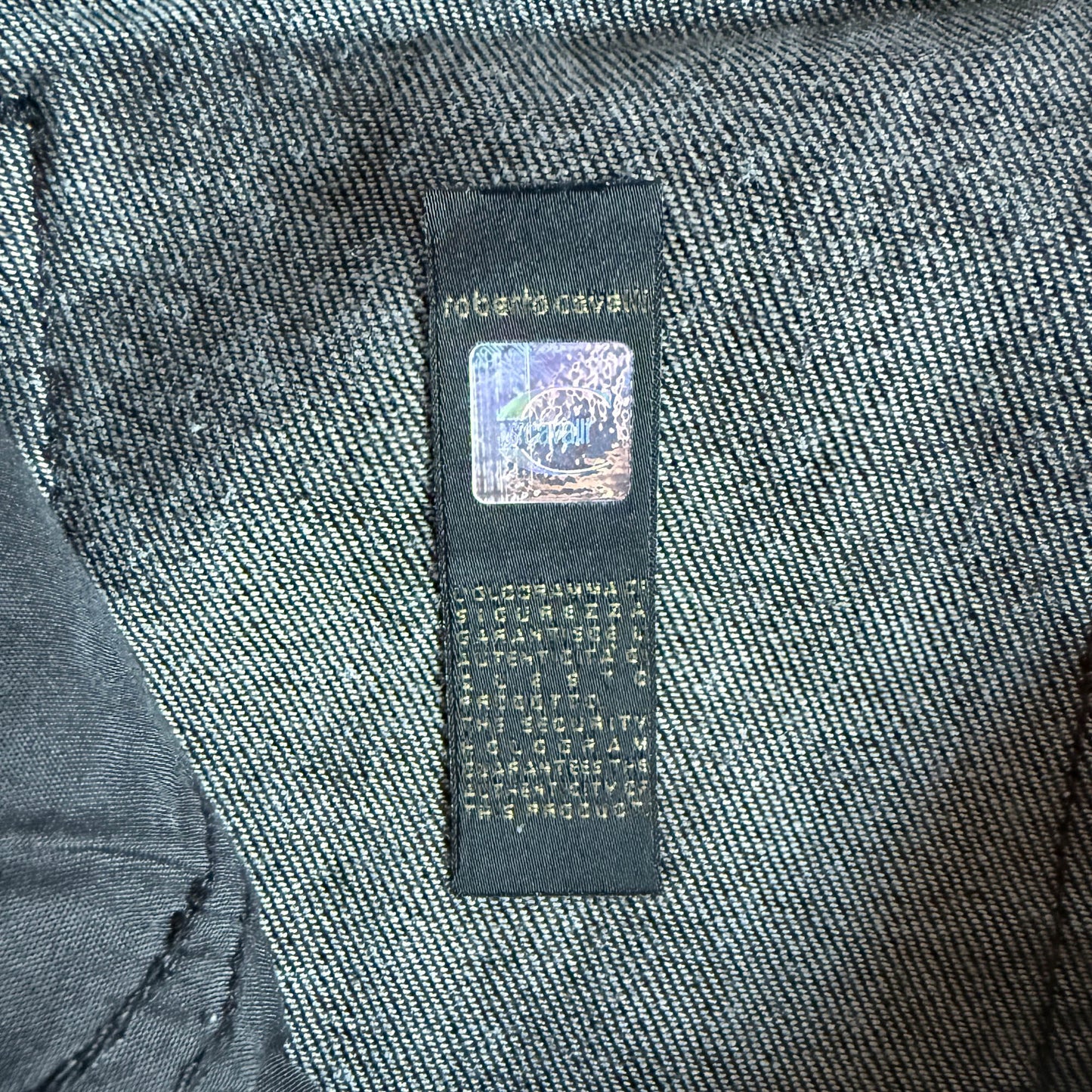 Vintage Y2K Black Velvet Floral Brocade Straight Cavalli Jeans – Size S