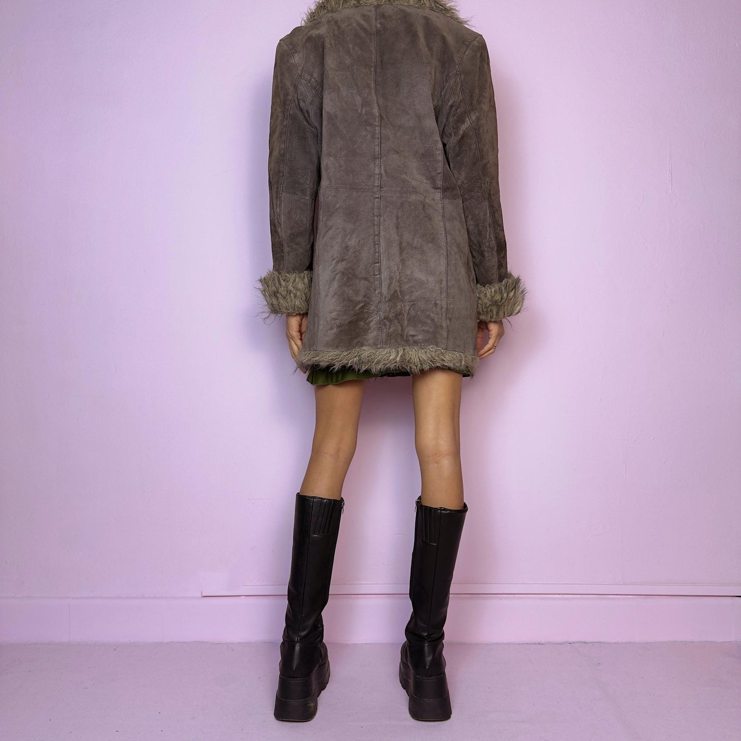 Vintage 90s Brown Suede Penny Lane Coat - Size L
