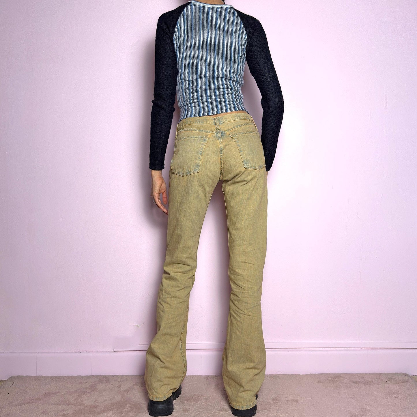 Vintage Y2K Muted Earthy Low Rise Flare Jeans – Size S