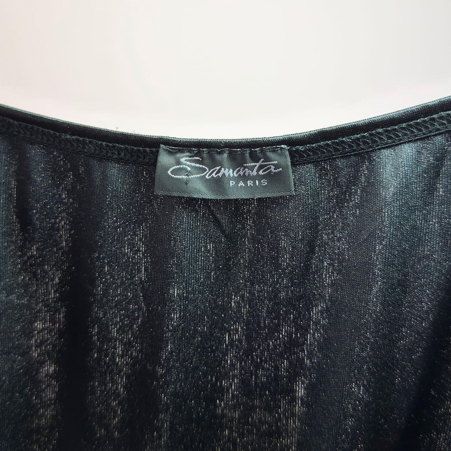 Vintage 90s Black Velvet Slip Midi Dress – Size S