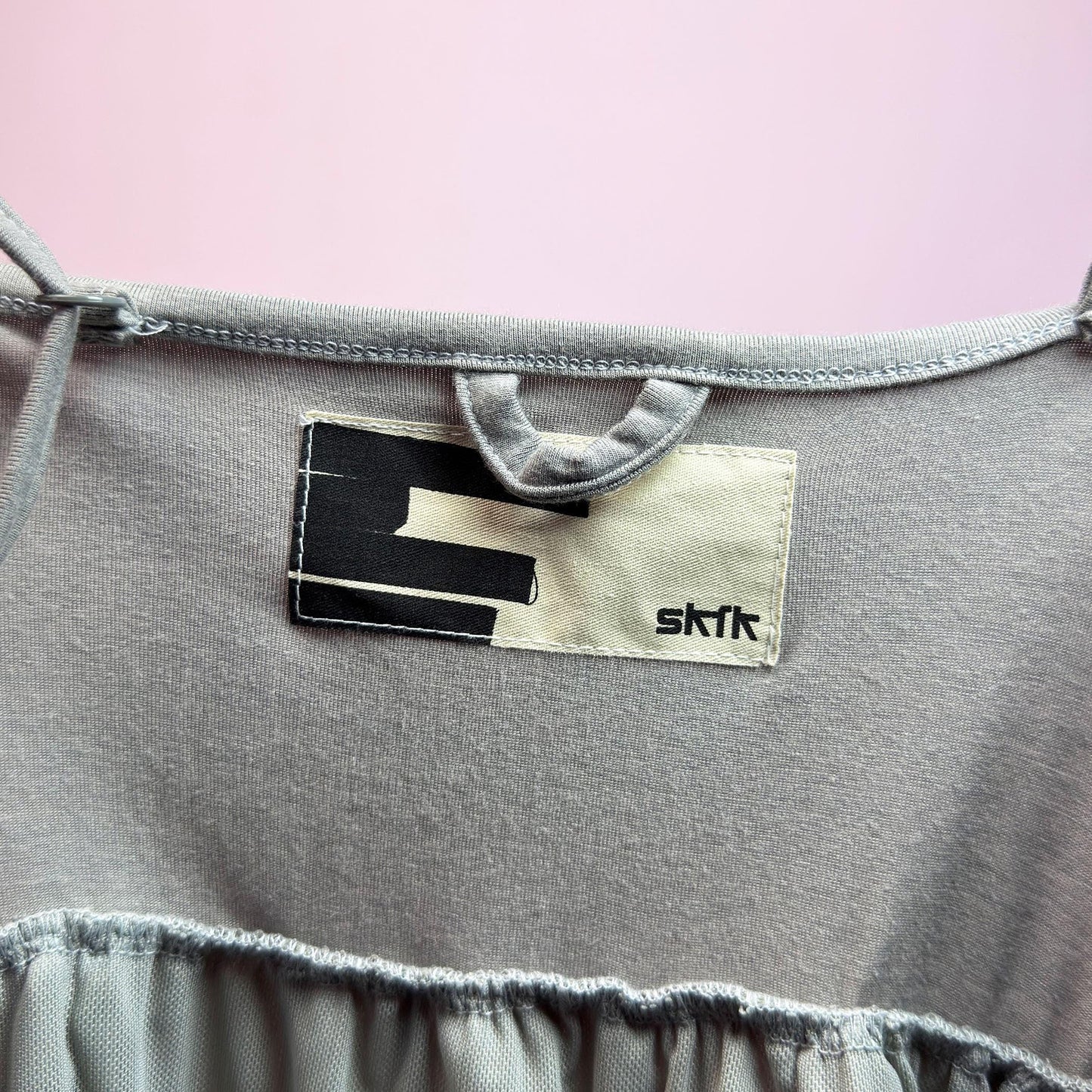 Vintage Y2K Gray Bubble Mini Dress, Draped Balloon – Size M