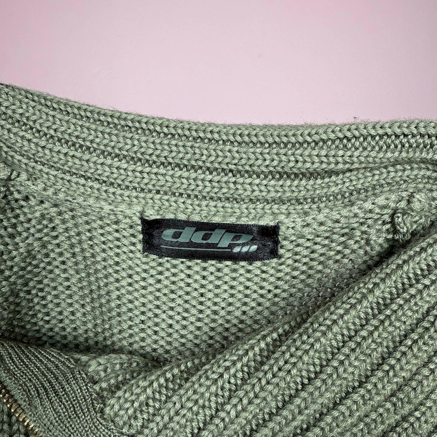 Vintage Y2K Green Asymmetric Knit Sweater – Size S