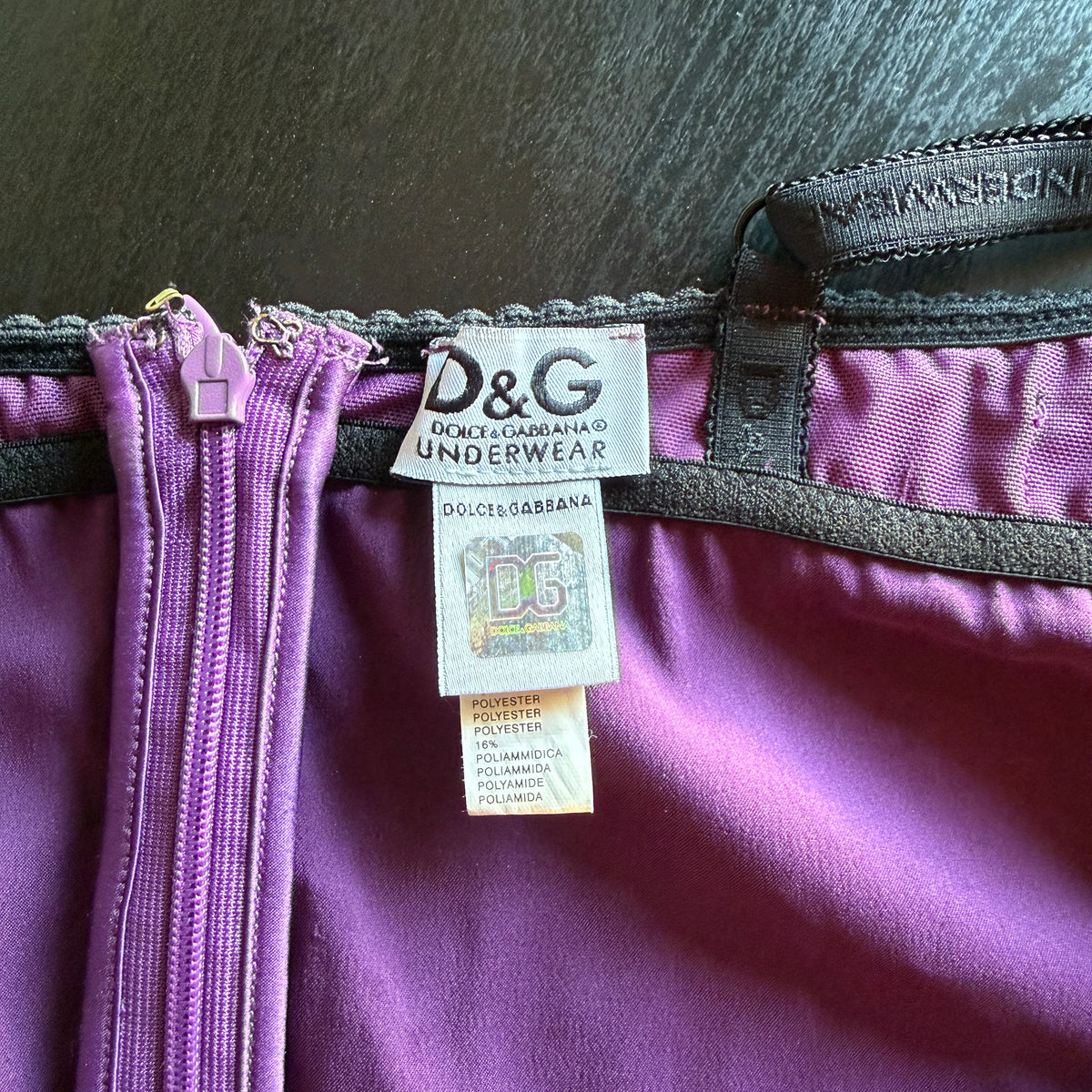 Dolce & Gabbana D&G Vintage Purple Satin Lace Cami Top (M)