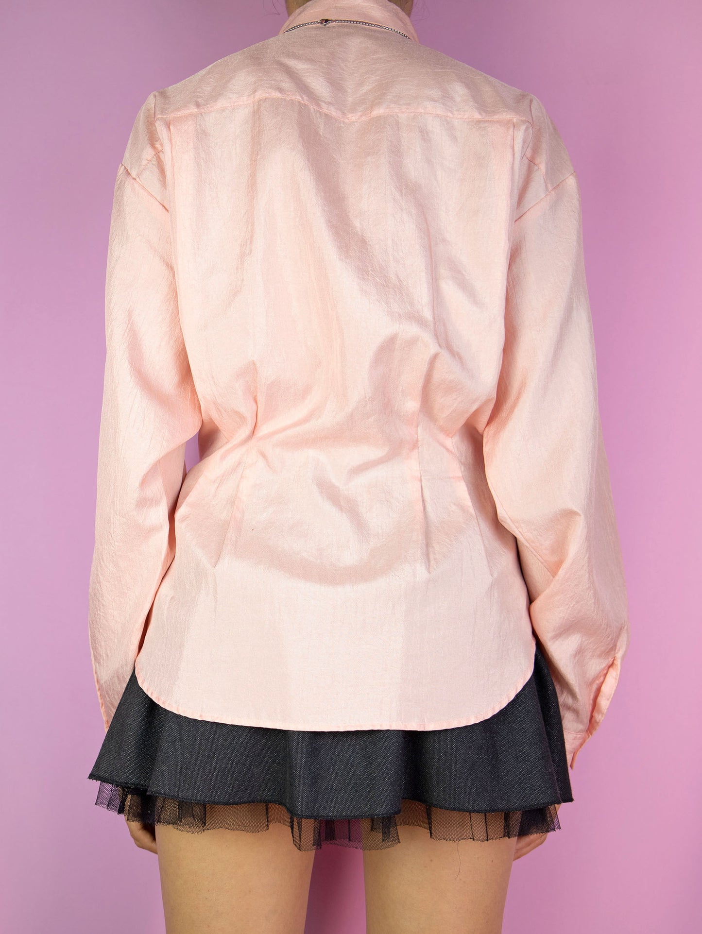Vintage 90s Light Pink Blouse - M