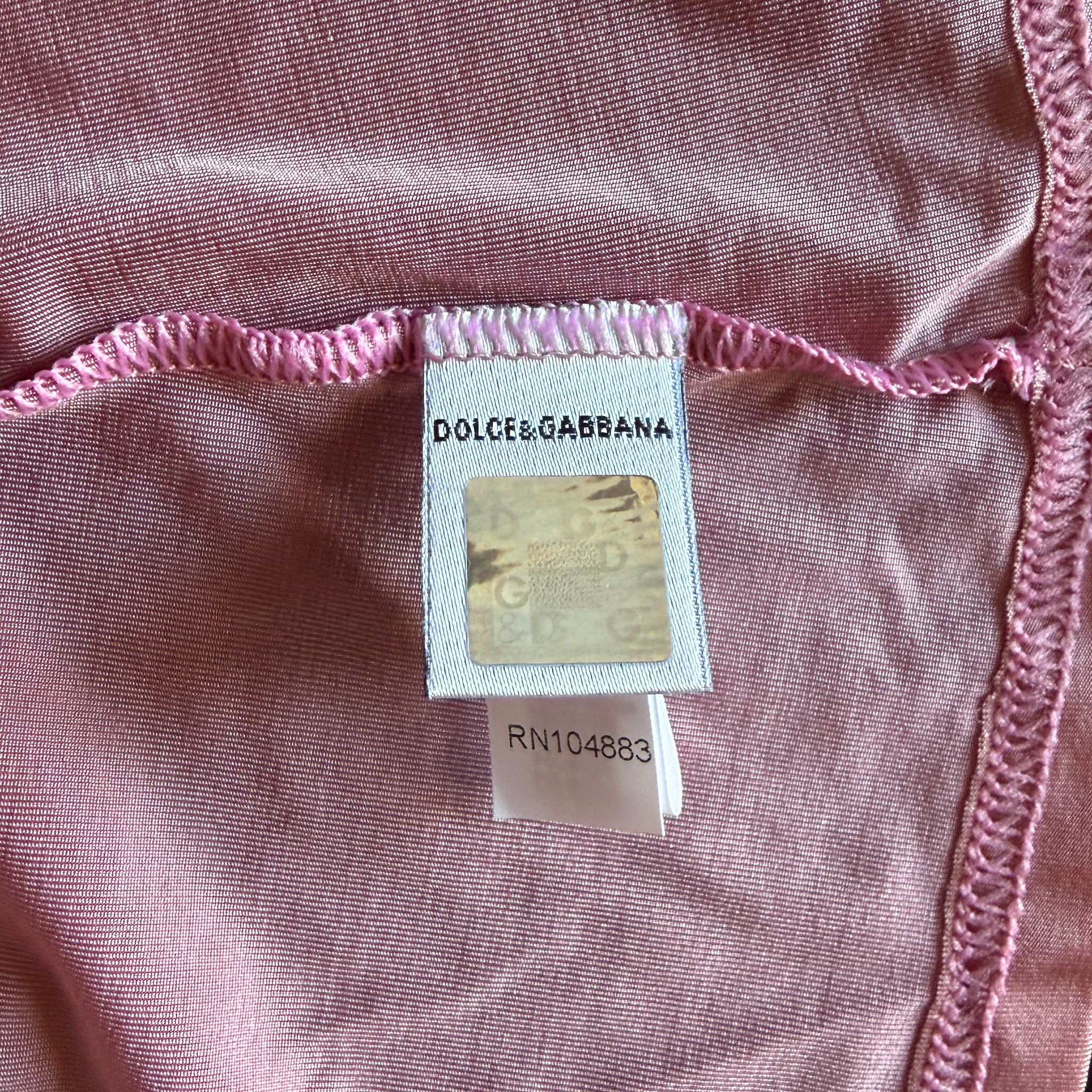 Dolce & Gabbana D&G Vintage Pink Lace Cami Top – Size M