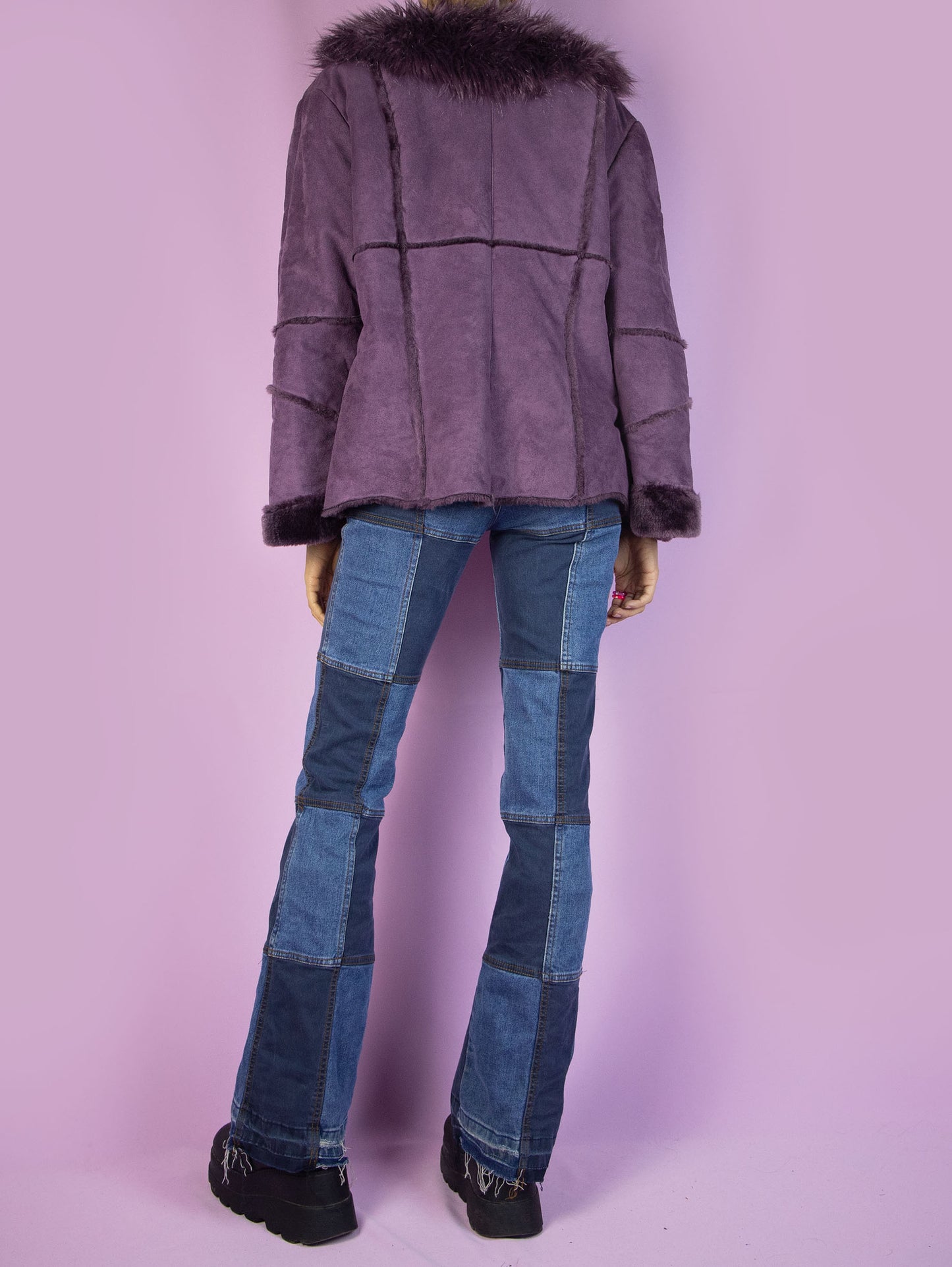 Y2K Purple Faux Fur Jacket - M/L