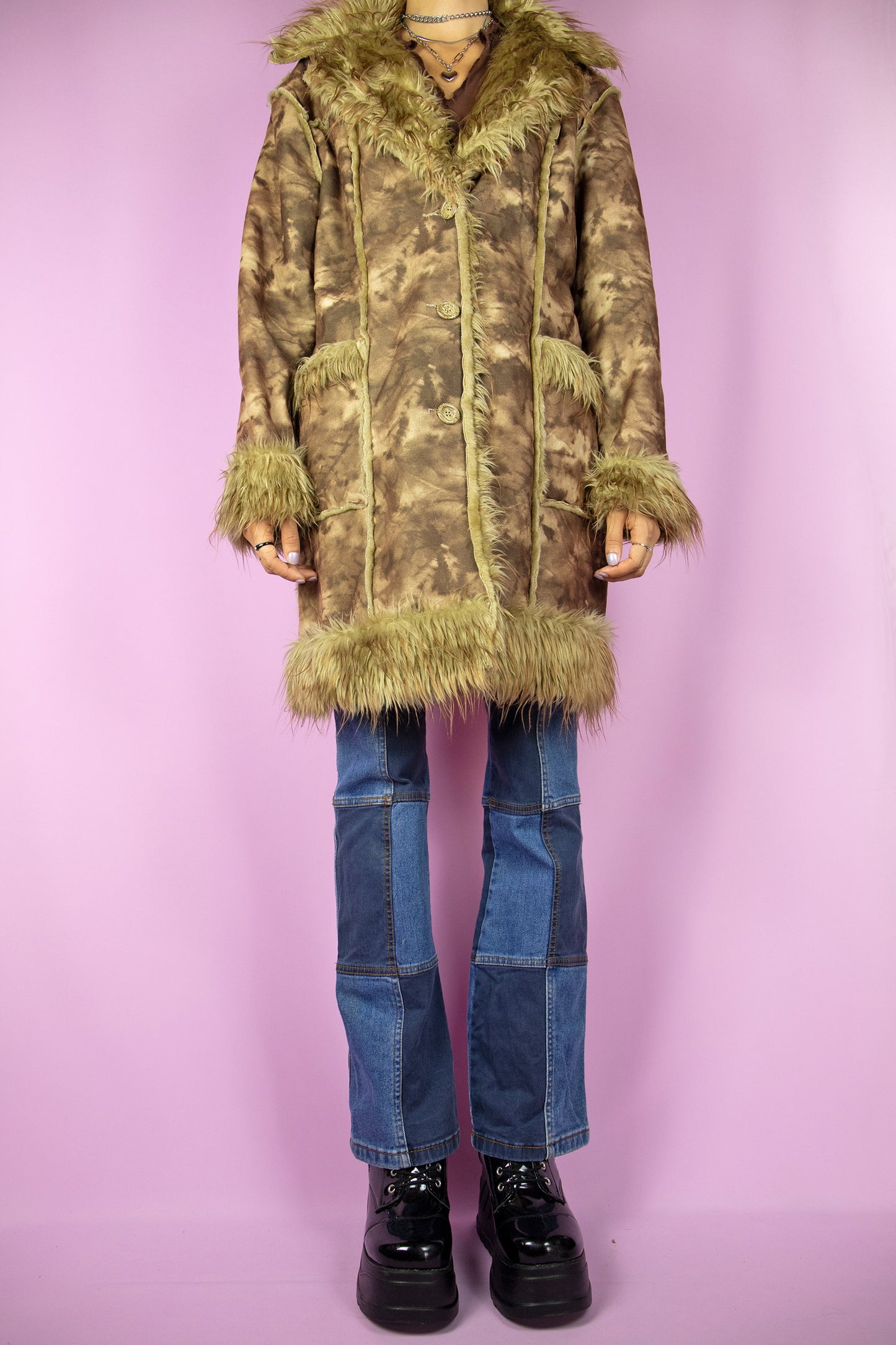 Y2K Brown Penny Lane Coat - L