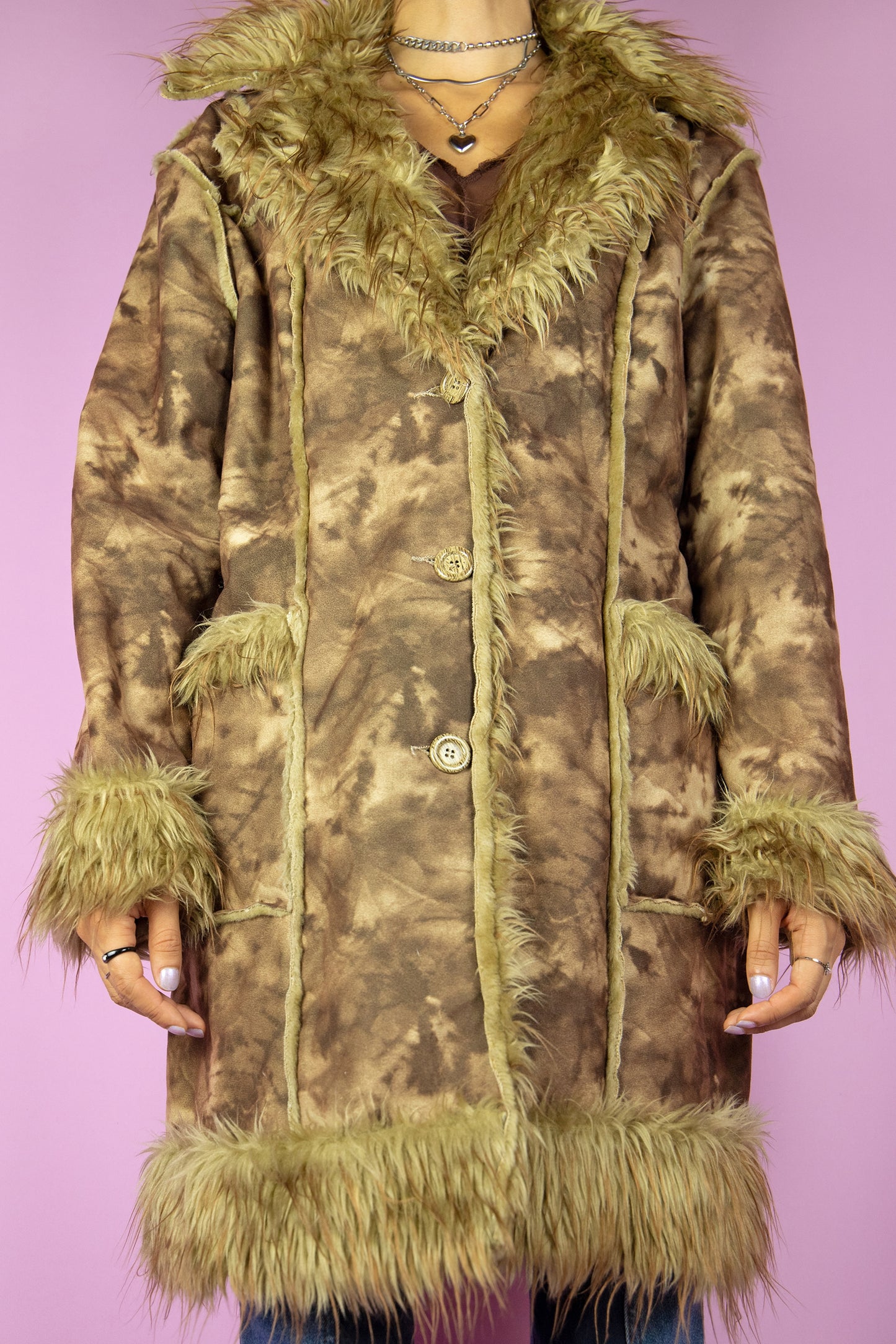 Y2K Brown Penny Lane Coat - L
