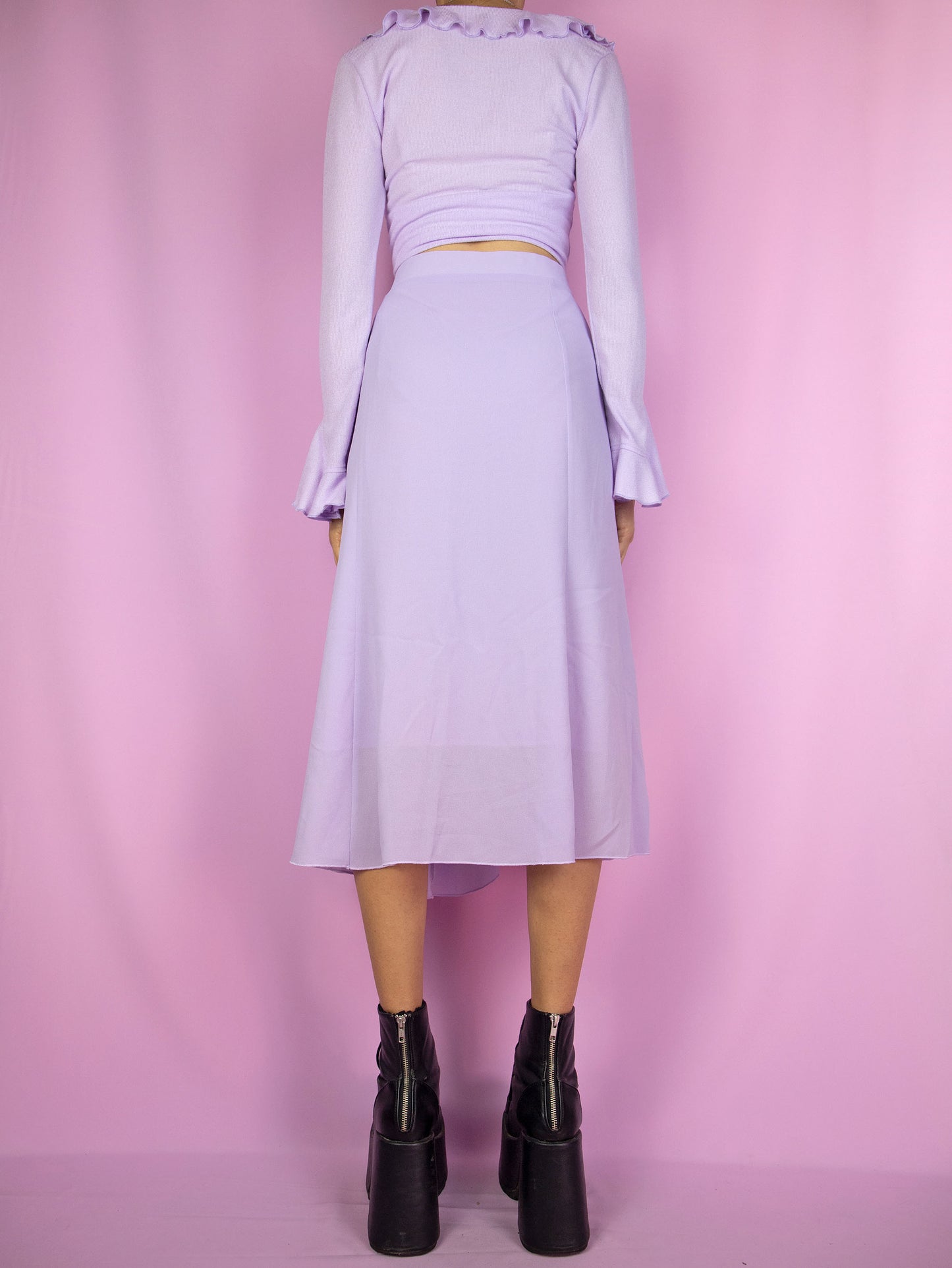 Y2K Purple Trumpet Midi Skirt - XL