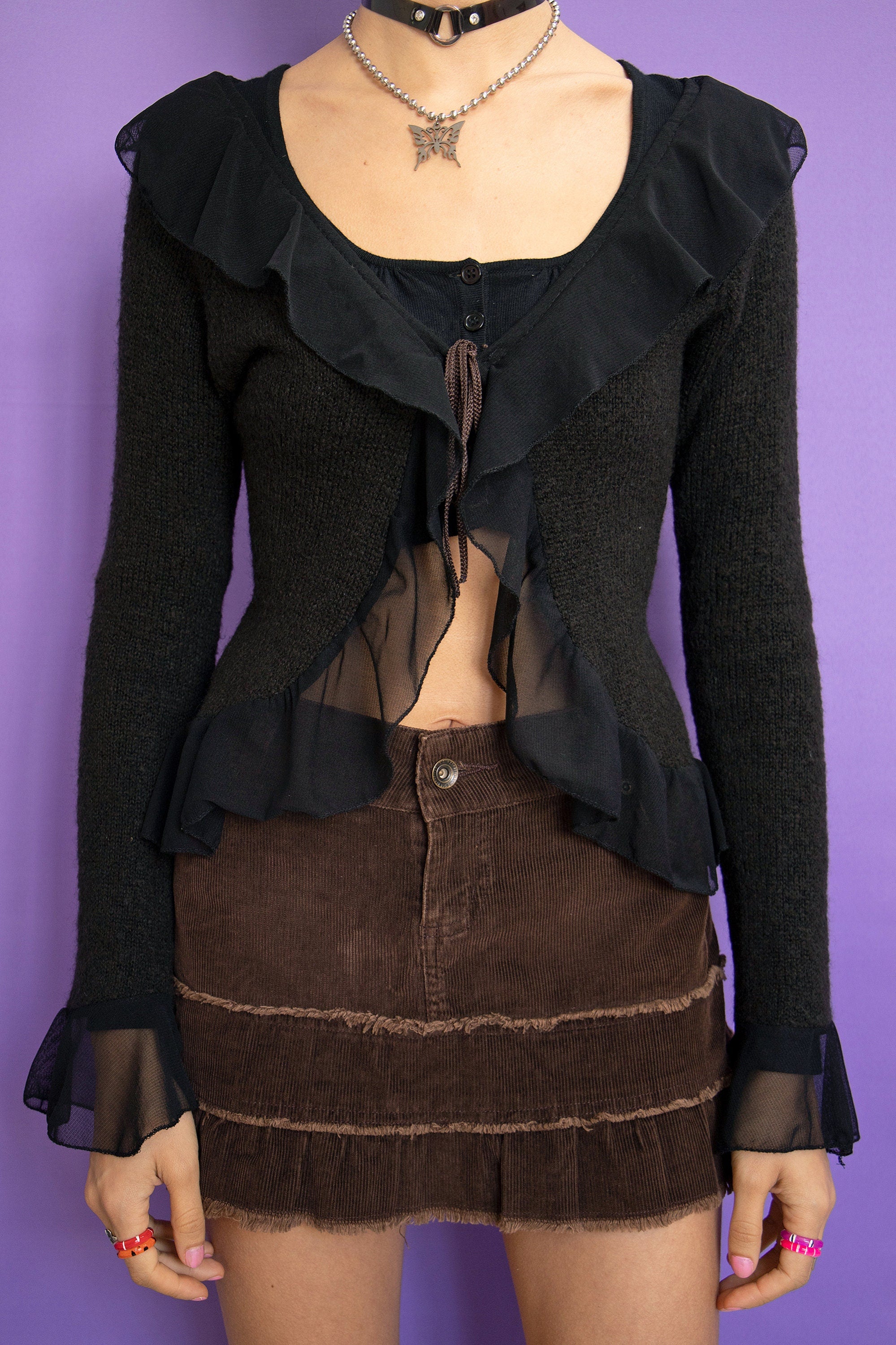 トップス 00s midas back cross velor cardigan y2k トップス 00s midas back cross velor cardigan y2k MIDAS - 00s