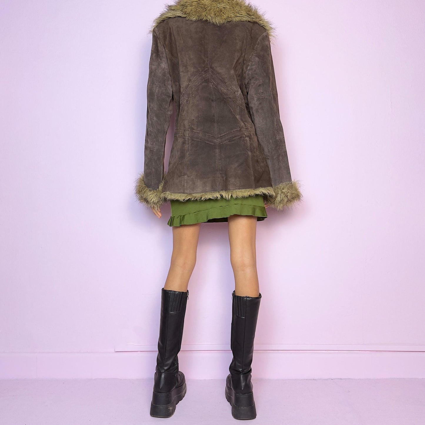 Vintage 90s Brown Suede Penny Lane Jacket - Size M