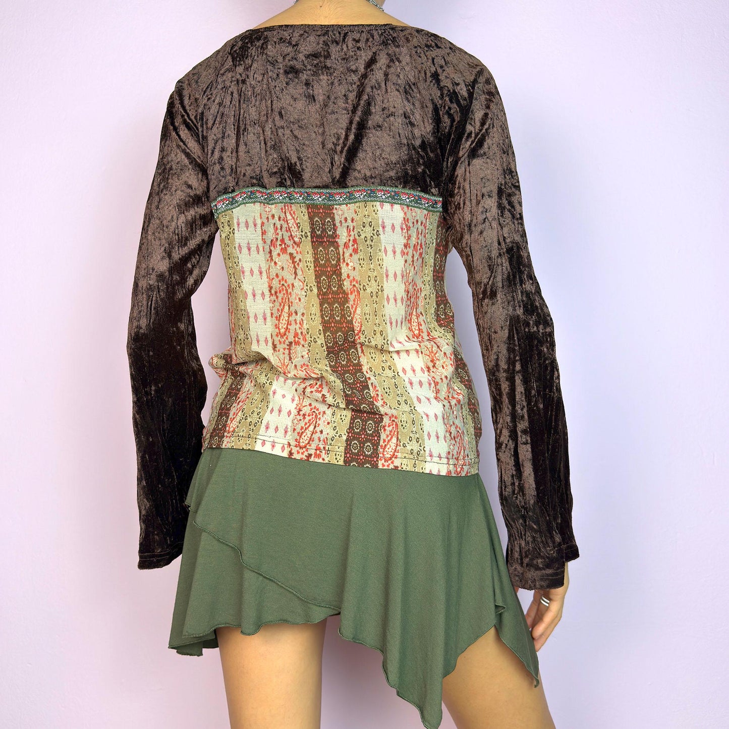Vintage Y2K Flared Sleeve Mesh Top – Size M