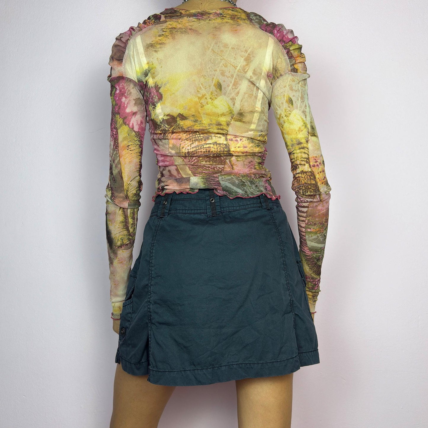 Vintage Y2K Navy Blue Cargo Skorts – Size M