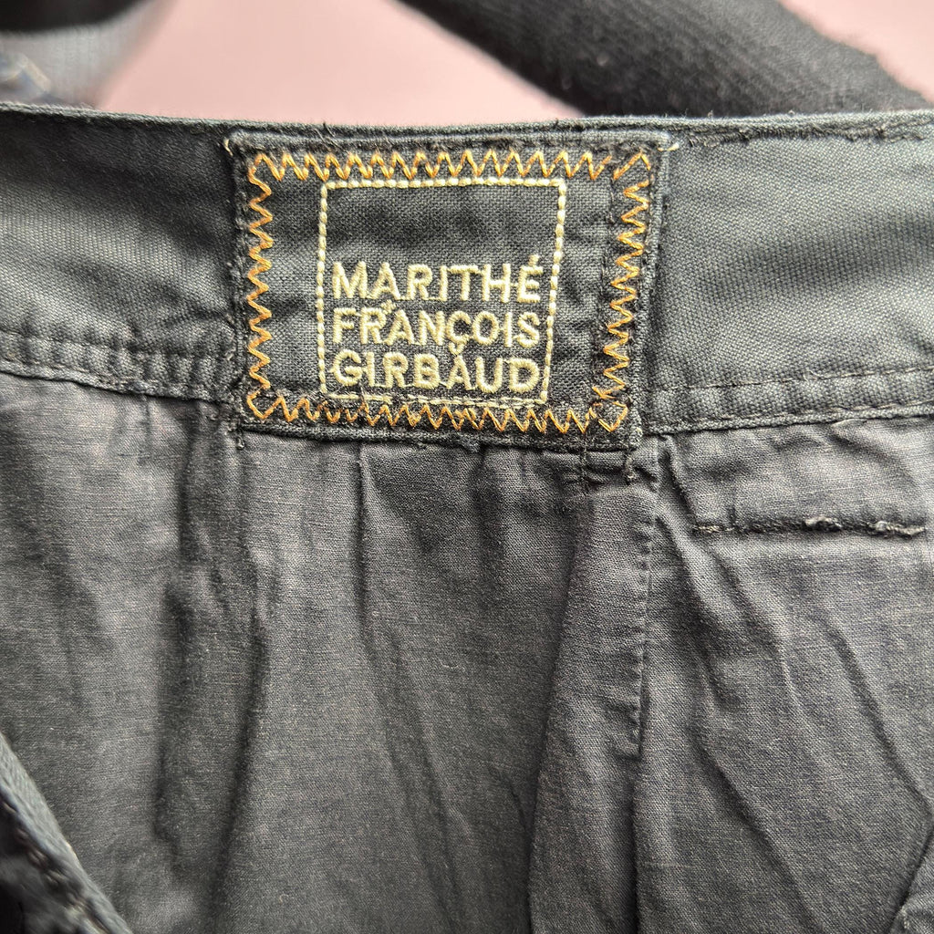Marithé François Girbaud Vintage Black Layered Ruched Skirt (M)