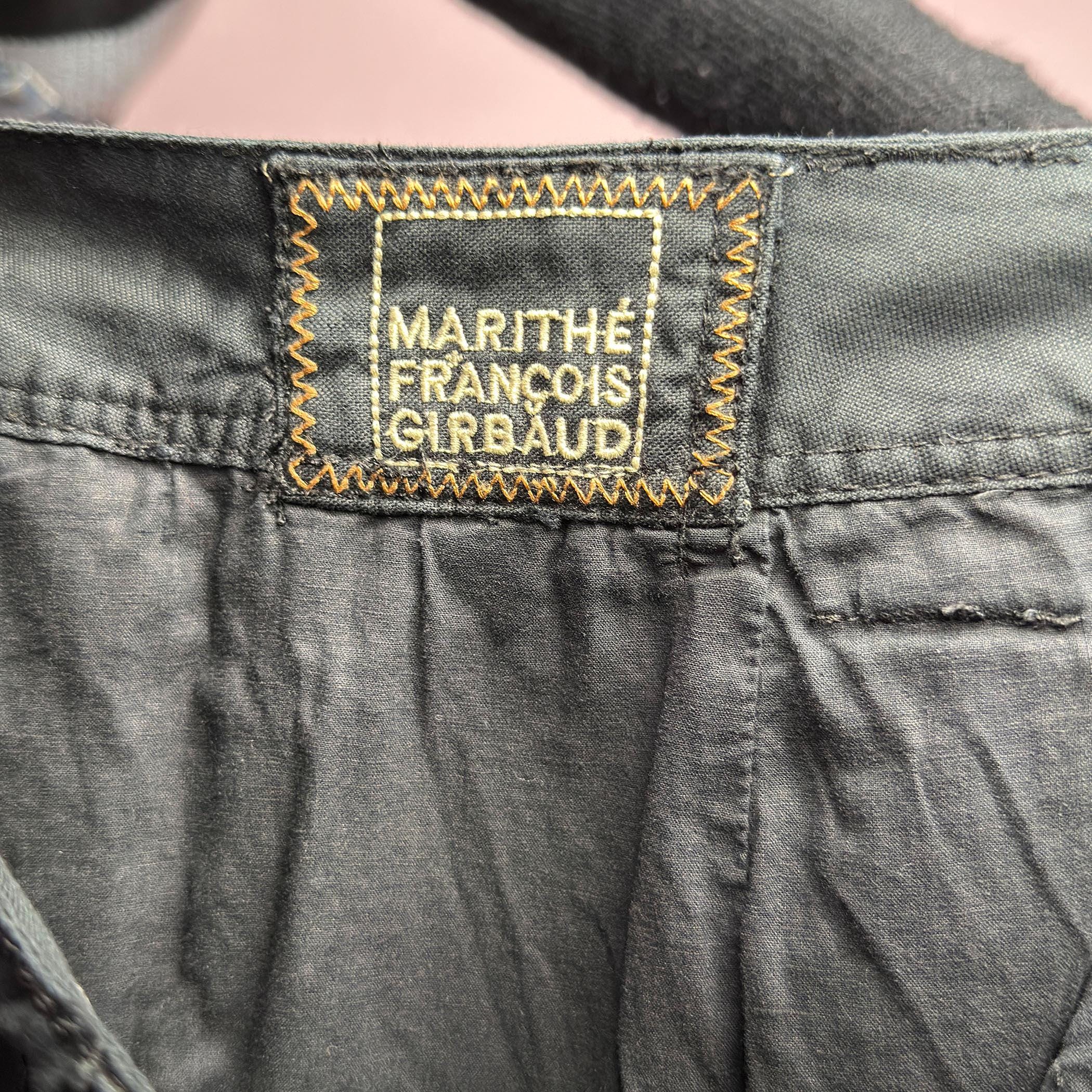 Marithé François Girbaud Vintage Black Layered Ruched Skirt (M)