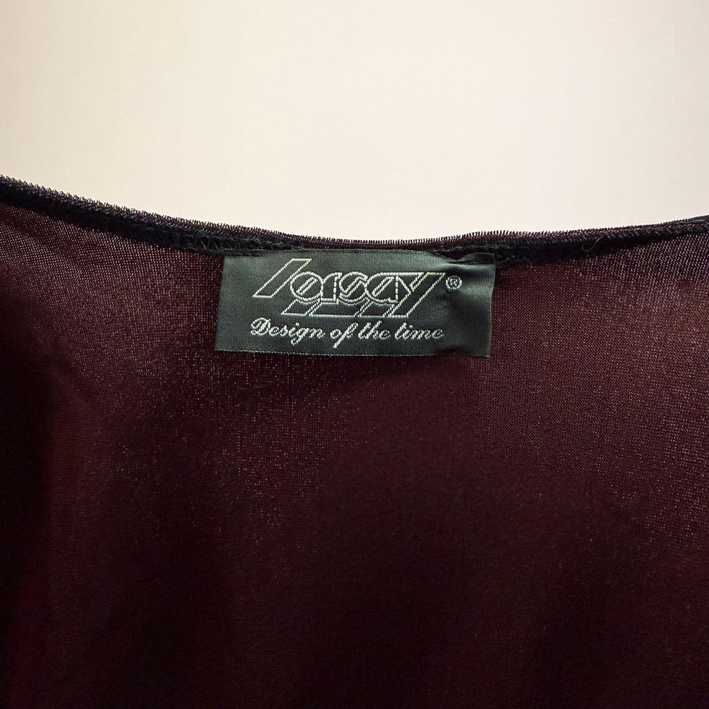 Vintage Black Velvet Sleeveless Midi Dress (XS)