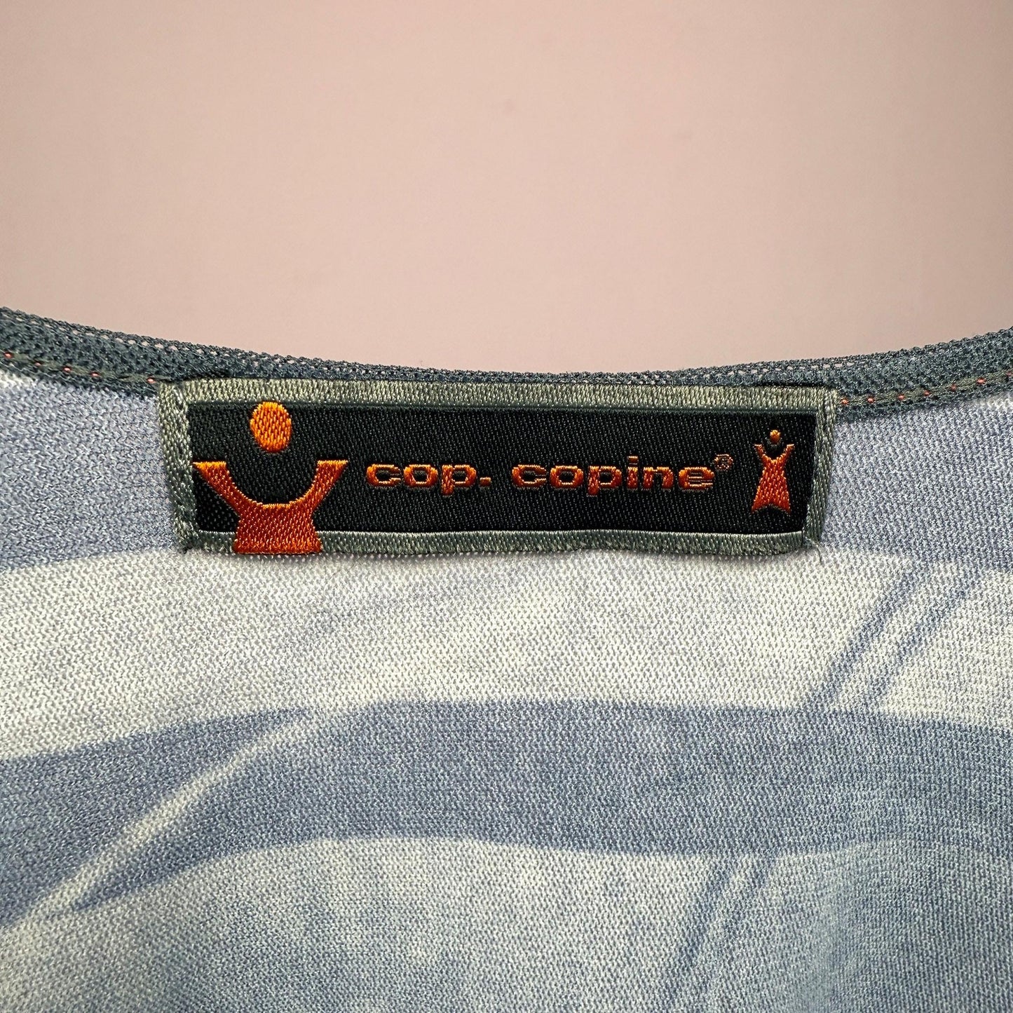 Vintage Y2K Cop Copine Top, Gray Mesh Wrap Abstract 2000s – Size M