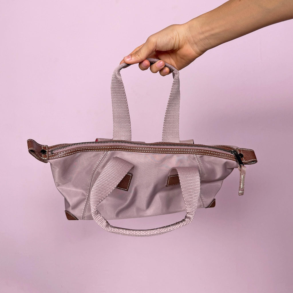 Vintage Y2K Pink Lilac Bag, Top Handle Zip 2000s
