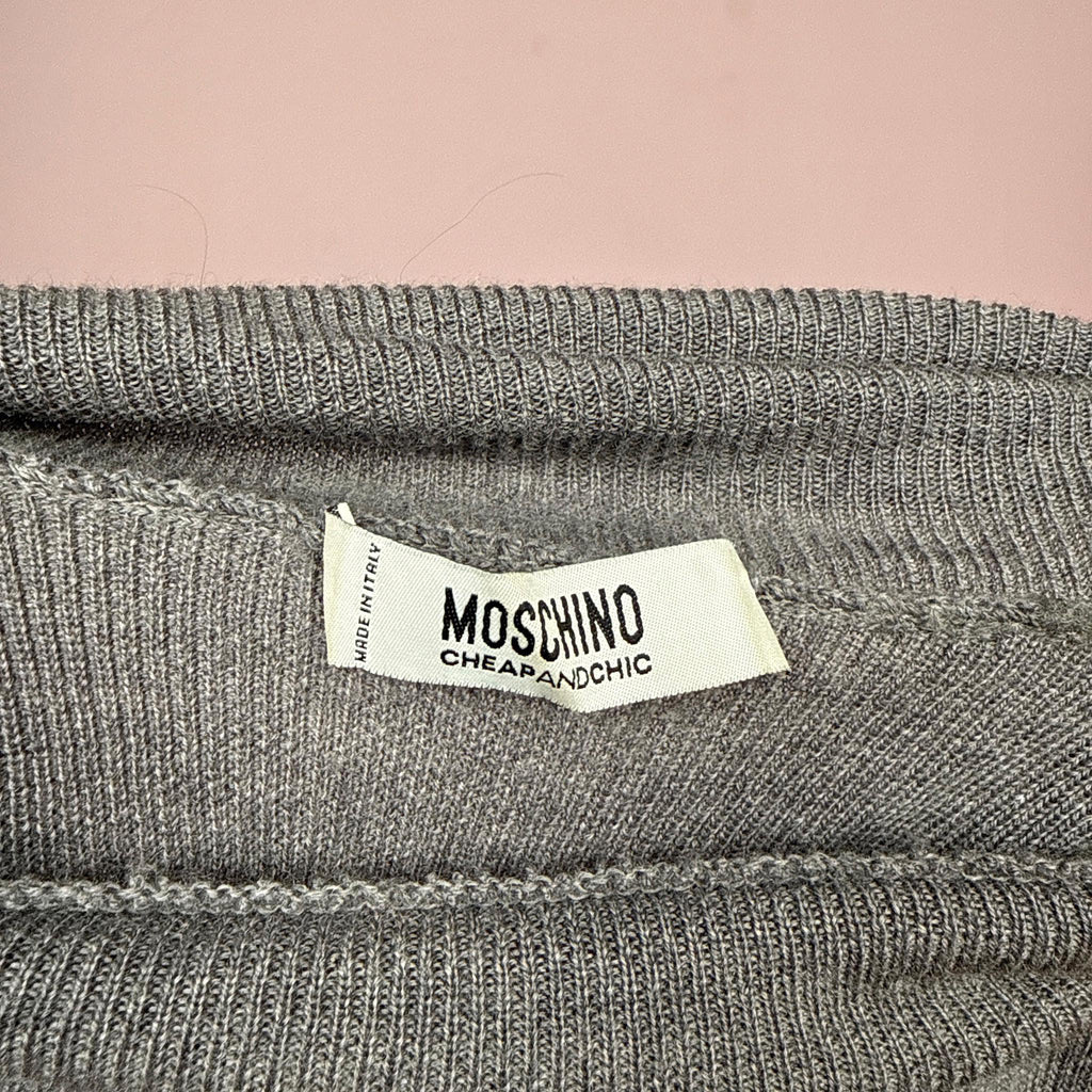 Vintage Y2K Gray Sweater, Moschino Cheap and Chic Wool Turtleneck 2000s – Size M