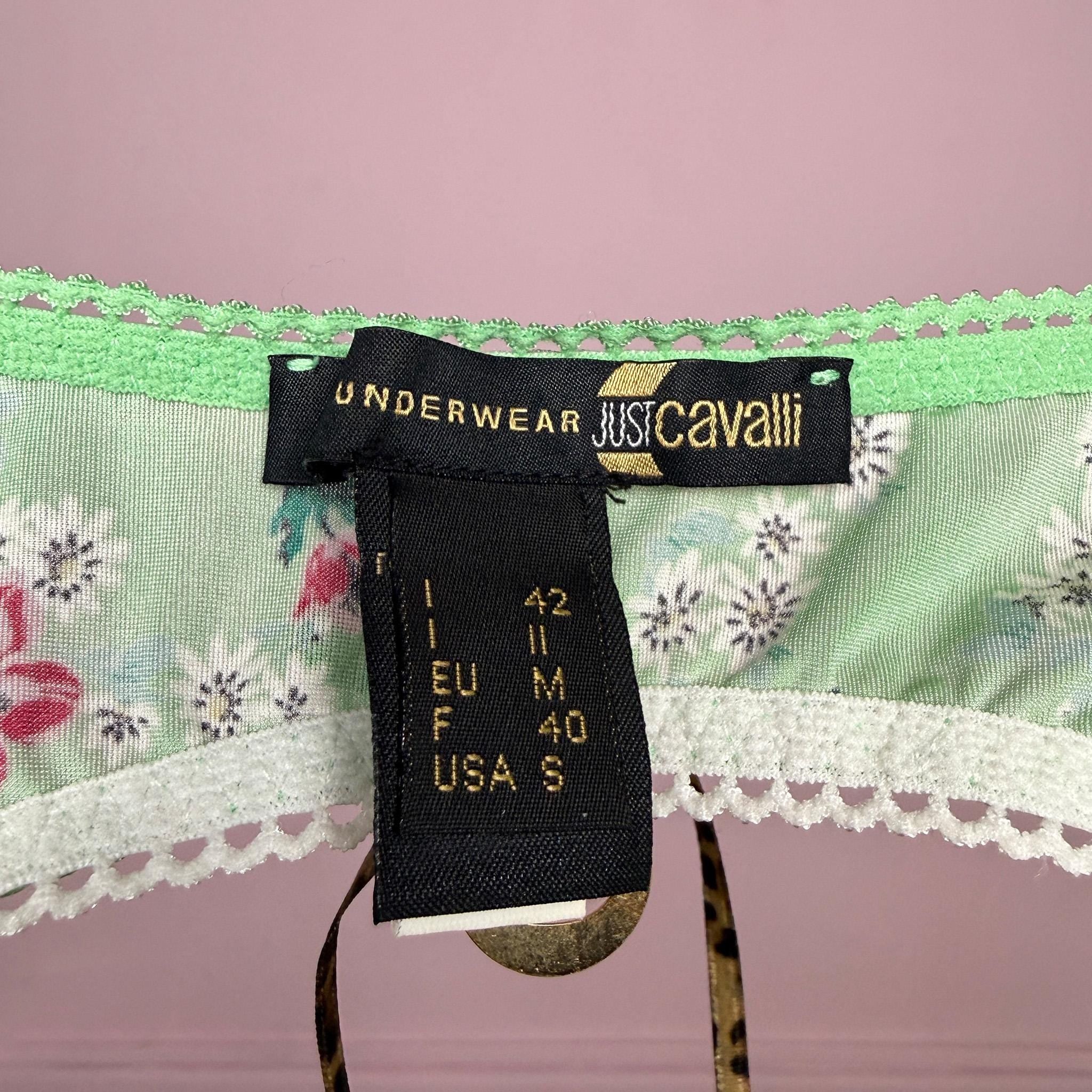 Vintage Y2K Green Top Just Cavalli Open Back Pastel Coquette 2000s Size S