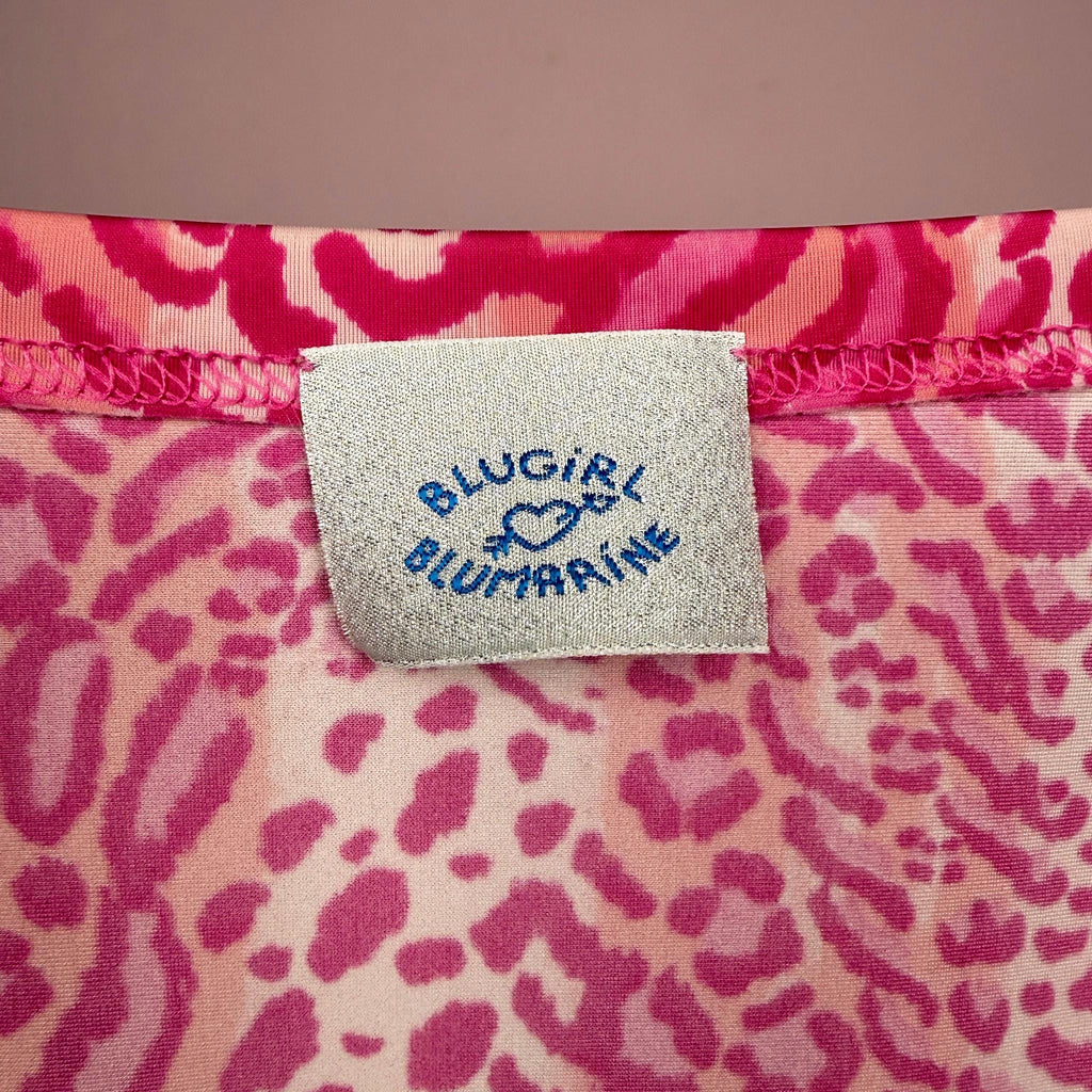 Vintage Y2K Pink Top Leopard Blugirl Blumarine Animal Print Cami 2000s Size S