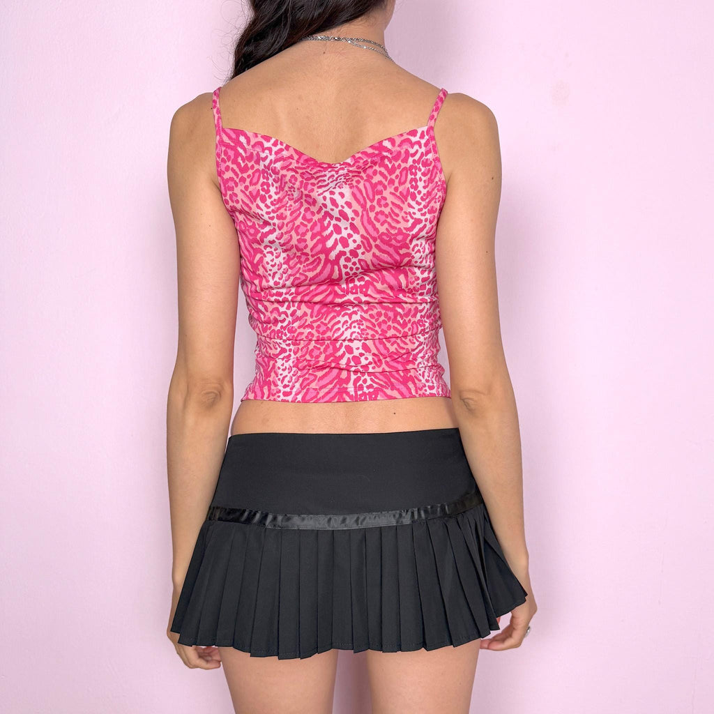 Vintage Y2K Pink Top Leopard Blugirl Blumarine Animal Print Cami 2000s Size S