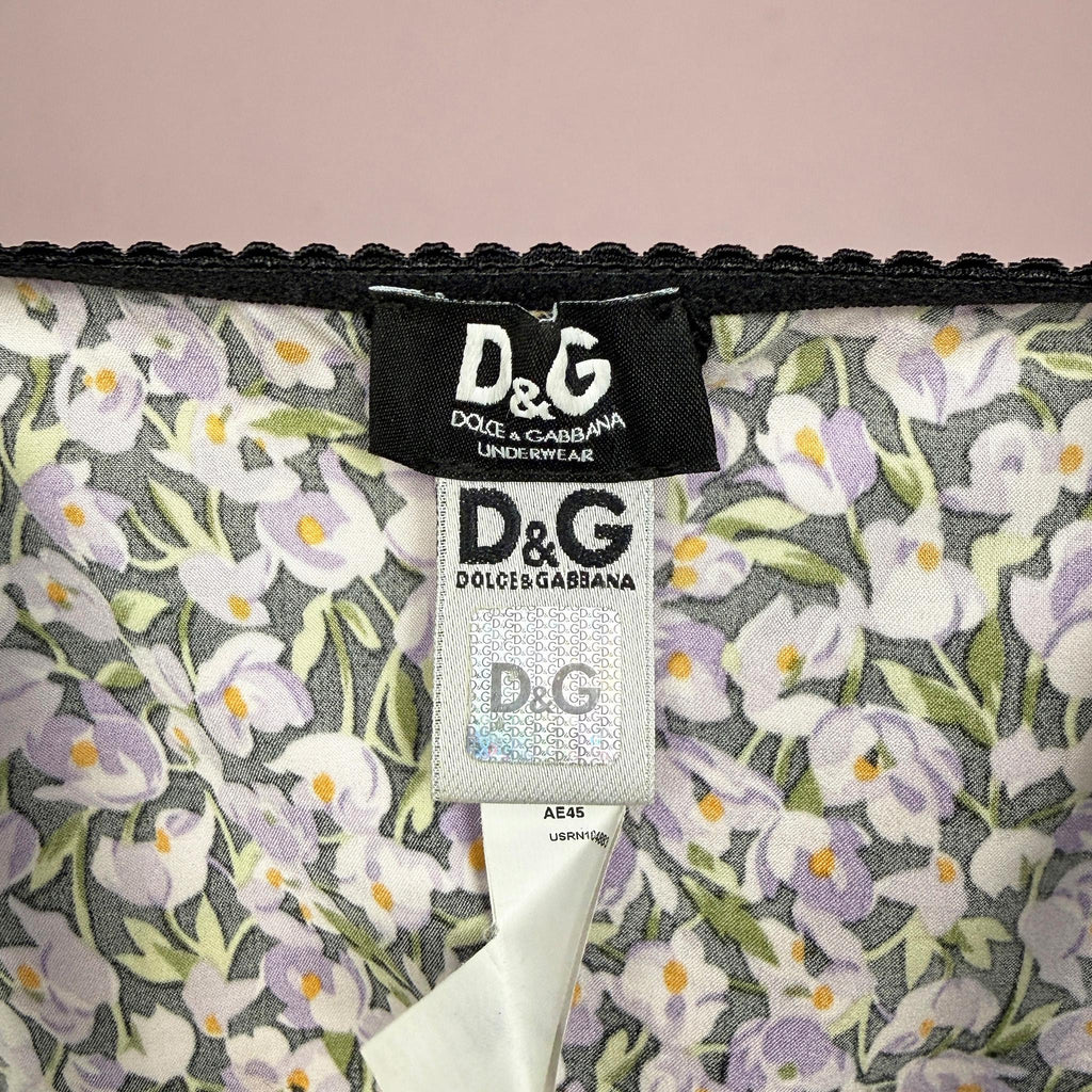 Vintage Y2K Cami Top Dolce Gabbana D&G Floral Designer Coquette 2000s Size XS