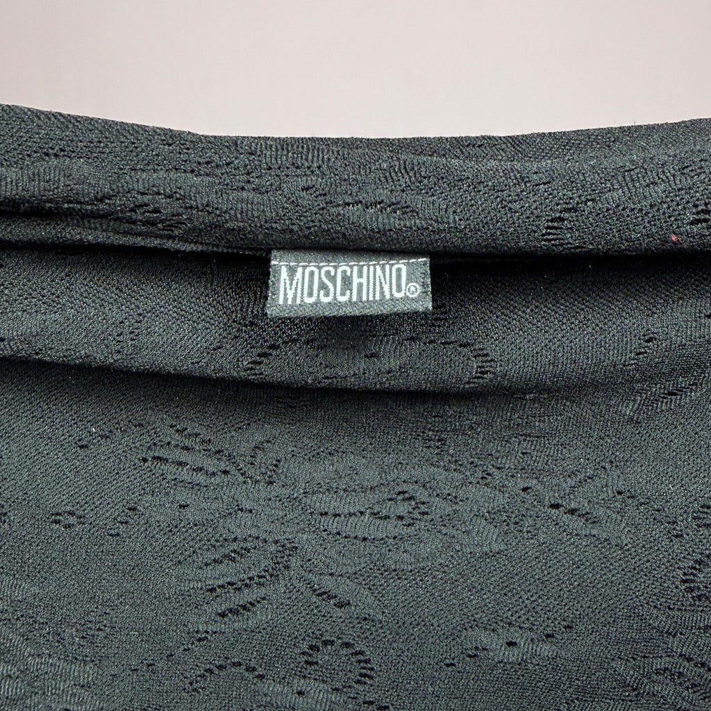 Vintage Black Lace Dress Moschino Designer Party Y2K 2000s Size XS