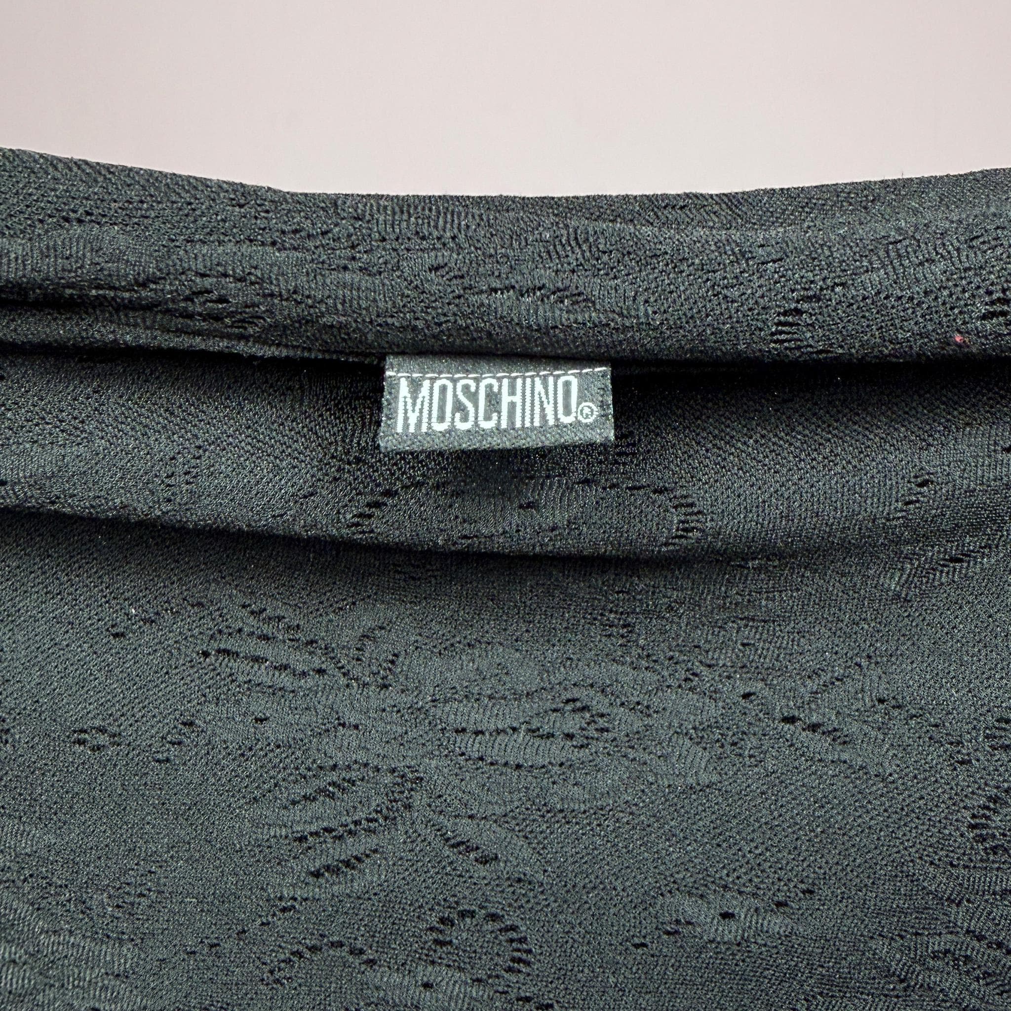 Vintage Black Lace Dress Moschino Designer Party Y2K 2000s Size XS