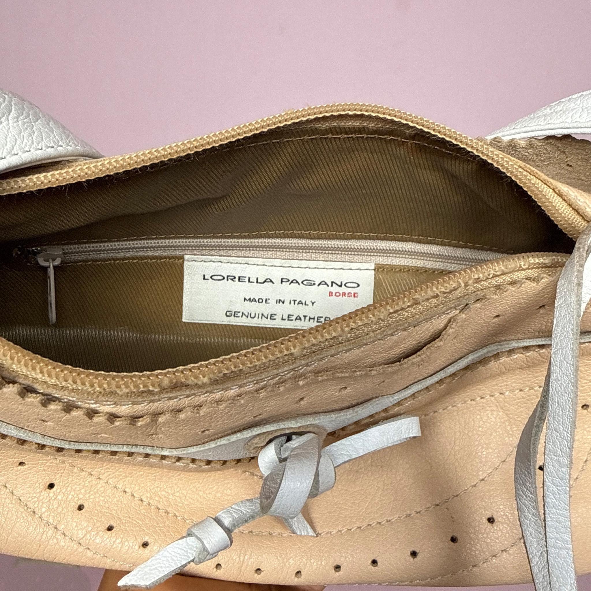 Vintage Beige Pink Shoulder Bag Leather Baguette Pastel Coquette Y2K 2000s