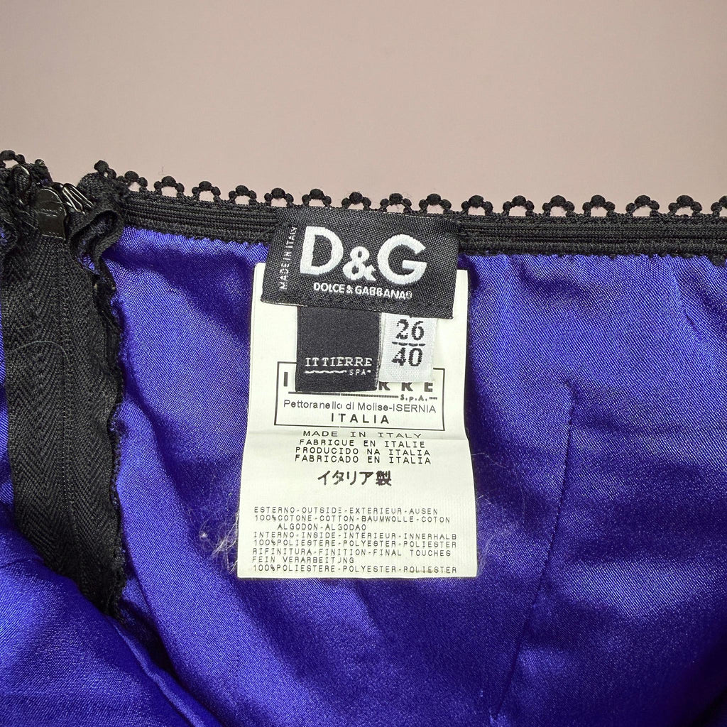 Vintage Halter Top Dolce Gabbana D&G Black Lace Designer Y2K 2000s Size S