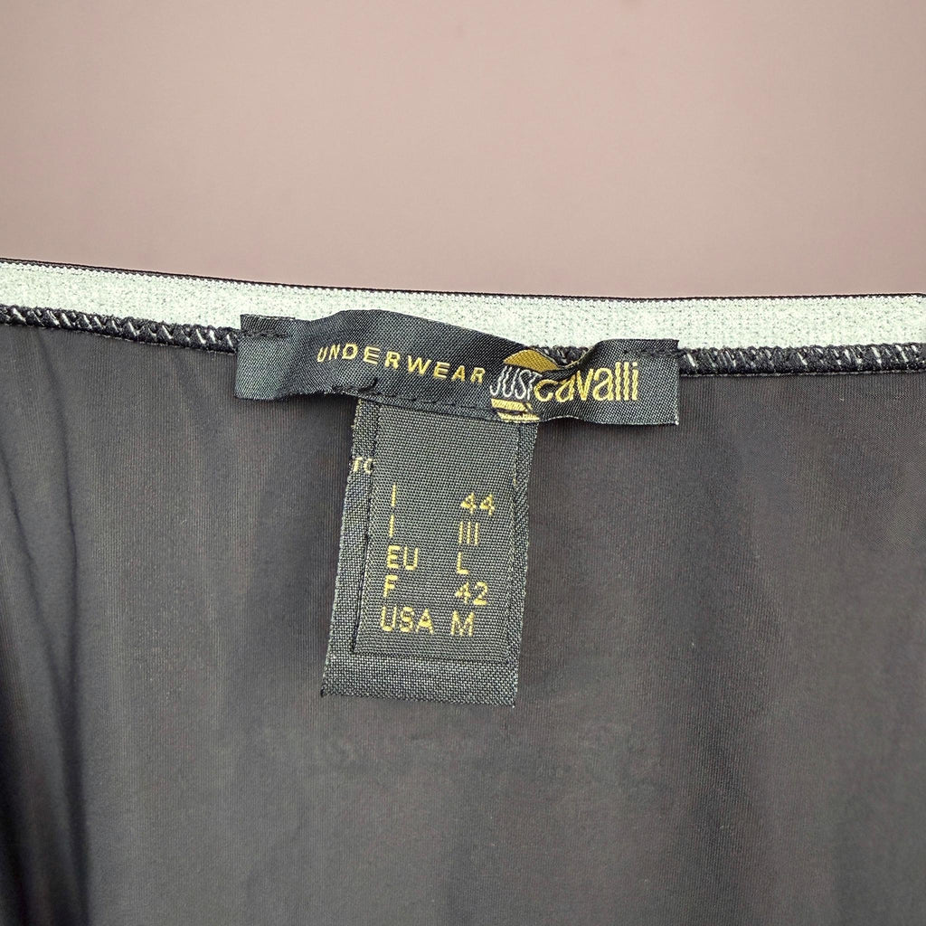 Vintage Cami Top Just Cavalli Black Lace Lingerie Designer Y2K 2000s Size M