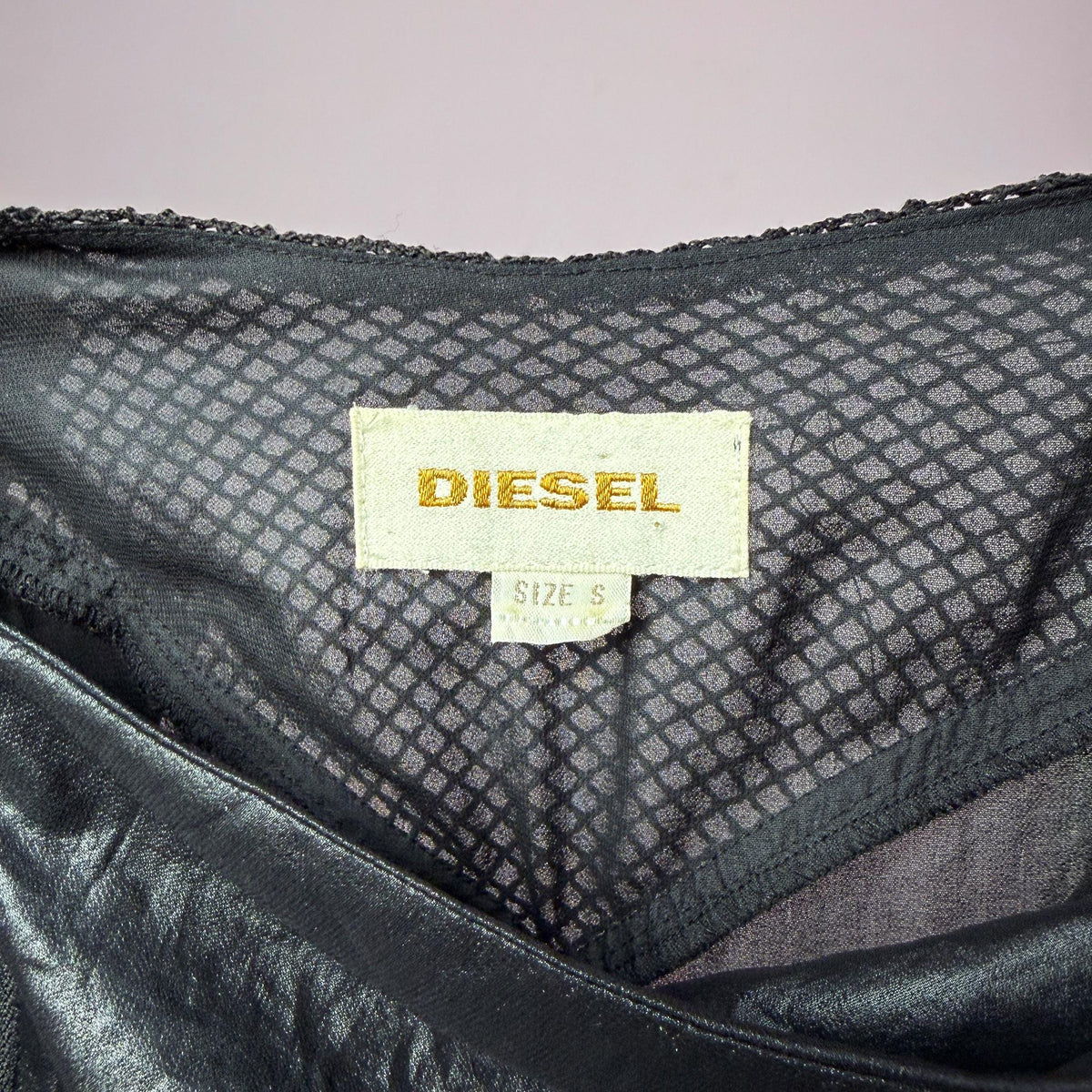 Vintage Black Mini Dress Diesel Futuristic Avant Garde Y2K 2000s Size S