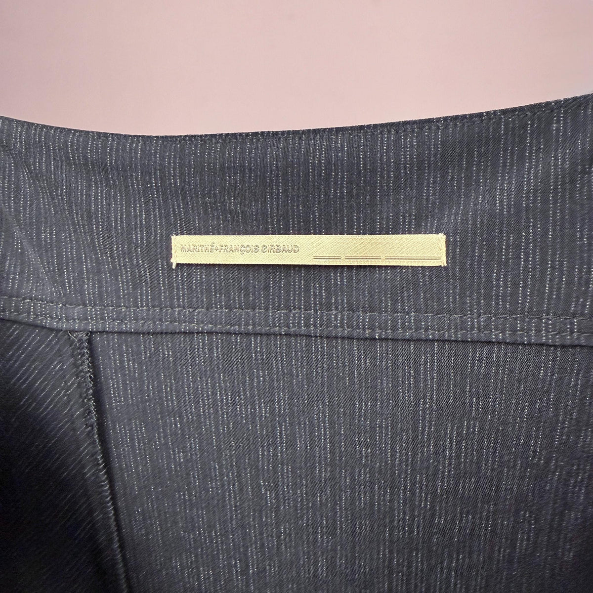 Vintage Black Midi Dress Girbaud Pinstripe Sculptural Y2K 2000s Size S