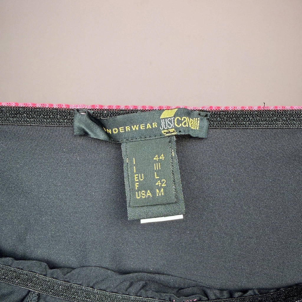 Vintage Cami Top Just Cavalli Black Logo Print Lingerie Designer Y2K 2000s Size M